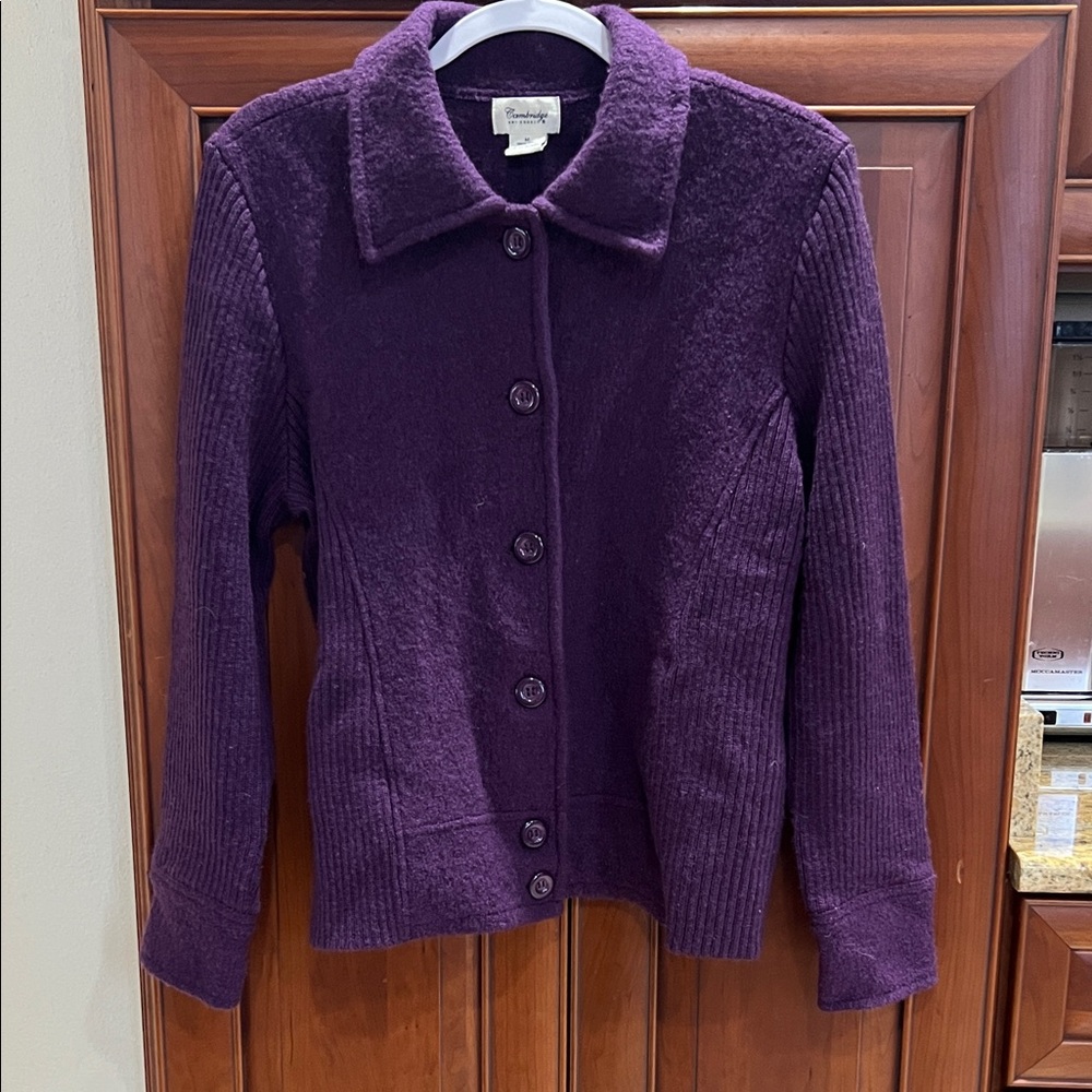Cambridge Purple Wool Women's Cardigan